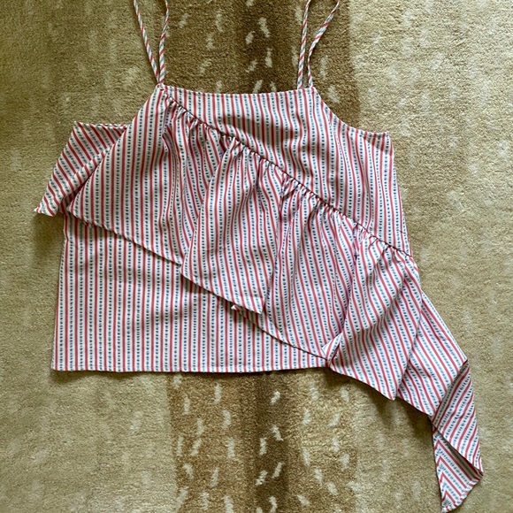 Abound Tops - Asymmetric Ruffle Tank